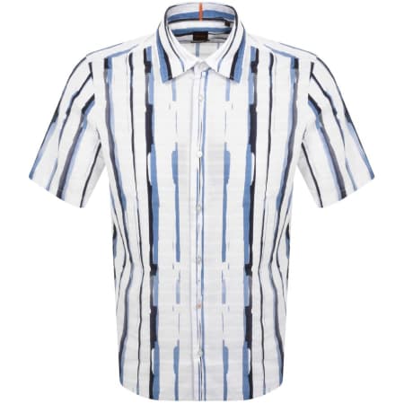 Recommended Product Image for BOSS Rash 2 Linen Short Sleeved Shirt White