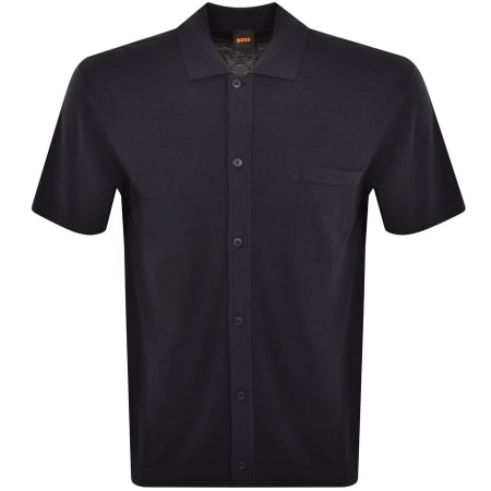Recommended Product Image for BOSS Kamiccio Knit Polo T Shirt Navy