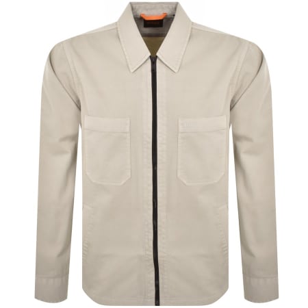Product Image for BOSS Luddy Full Zip Overshirt Beige