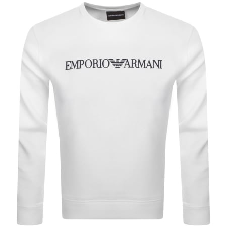 Product Image for Emporio Armani Crew Neck Logo Sweatshirt White