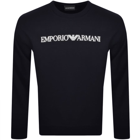 Product Image for Emporio Armani Crew Neck Logo Sweatshirt Navy