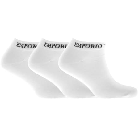 Product Image for Emporio Armani Three Pack Trainer Socks White