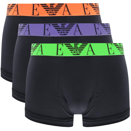 Emporio Armani Underwear 3 Pack Trunks Black