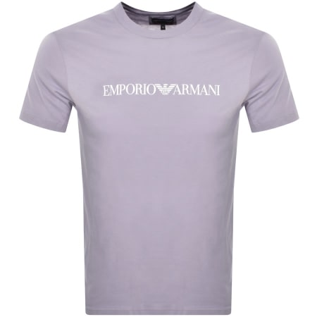 Product Image for Emporio Armani Crew Neck Logo T Shirt Lilac