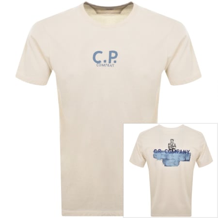 Product Image for CP Company Natural Jersey T Shirt Cream