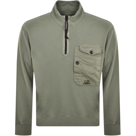 Product Image for CP Company Half Zip Sweatshirt Green