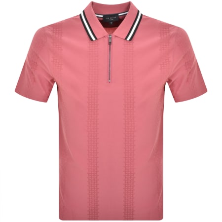 Product Image for Ted Baker Orbite Jacquard Polo T Shirt Pink