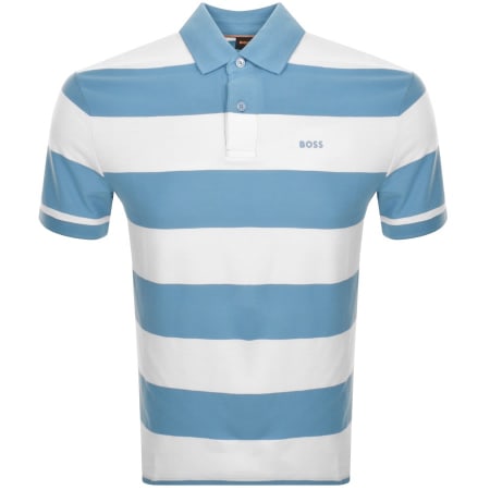Product Image for BOSS Pale Stripe Polo T Shirt Blue