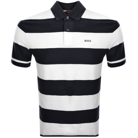 Product Image for BOSS Pale Stripe Polo T Shirt Navy