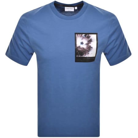 Product Image for Calvin Klein Jeans Framed Flower T Shirt Blue