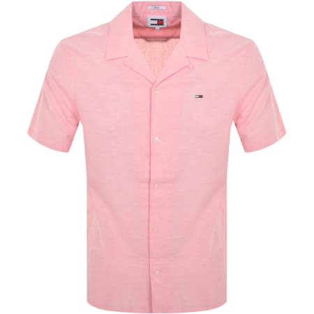 Product Image for Tommy Jeans Linen Short Sleeve Shirt Pink
