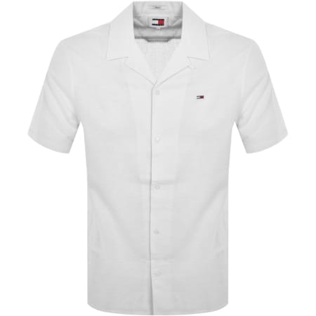 Product Image for Tommy Jeans Linen Short Sleeve Shirt White