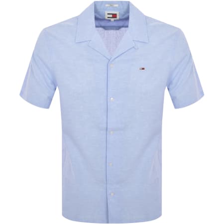 Product Image for Tommy Jeans Linen Short Sleeve Shirt Blue