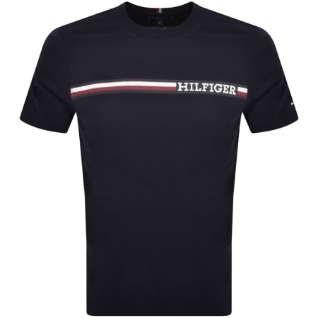 Product Image for Tommy Hilfiger Monotype Chest Stripe T Shirt Navy