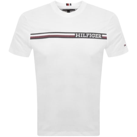 Product Image for Tommy Hilfiger Monotype Chest Stripe T Shirt White
