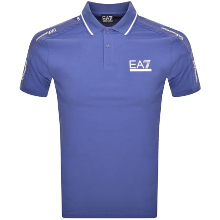 Product Image for EA7 Emporio Armani Tipped Polo T Shirt Blue