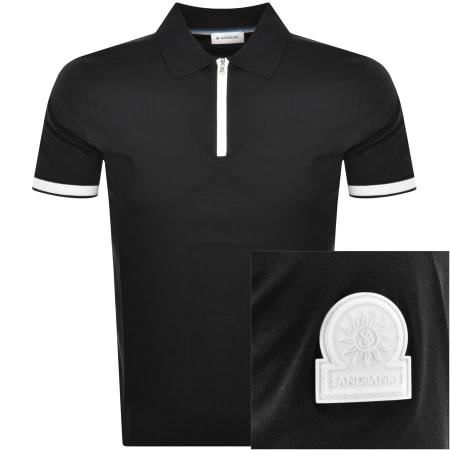 Product Image for Sandbanks Silicone Zip Polo T Shirt Black