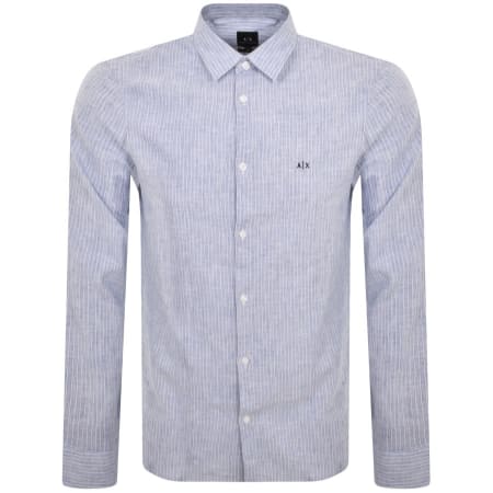 Product Image for Armani Exchange Long Sleeve Striped Shirt Blue