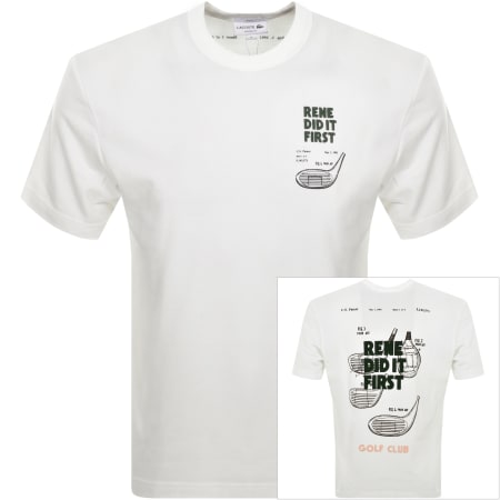Product Image for Lacoste Crew Neck Tennis Logo T Shirt White