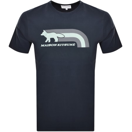 Product Image for Maison Kitsune Flash Fox T Shirt Navy
