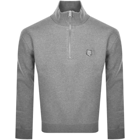 Product Image for Maison Kitsune Half Zip Sweatshirt Grey