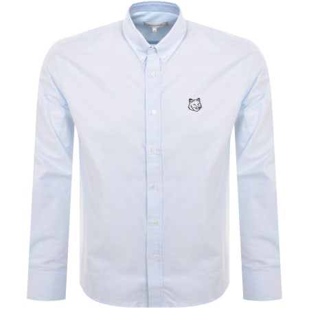 Product Image for Maison Kitsune Long Sleeve Fox Head Shirt Blue