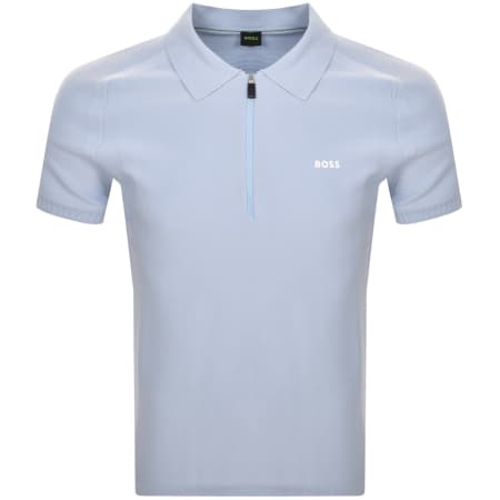 Product Image for BOSS Zayno Half Zip Polo T Shirt Blue