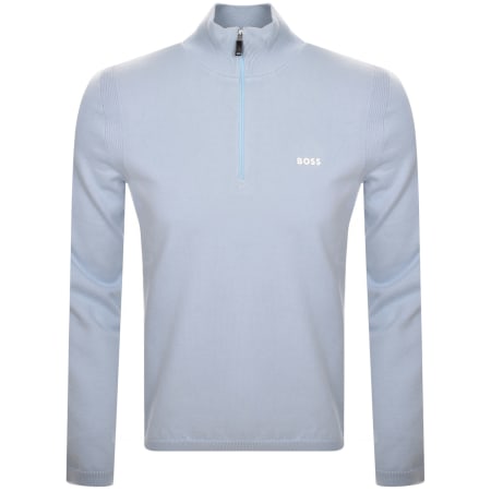 Product Image for BOSS Ever X Quarter Zip Knit Jumper Blue