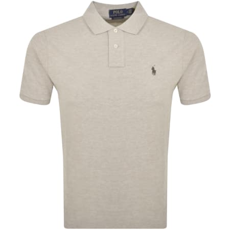 Recommended Product Image for Ralph Lauren Custom Slim Polo T Shirt Grey