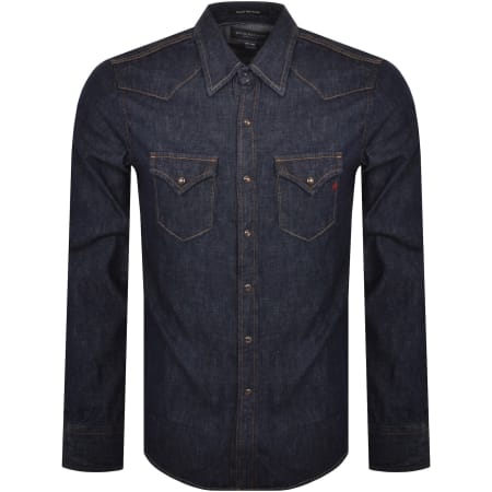 Product Image for Replay Denim Look Long Sleeved Shirt Blue