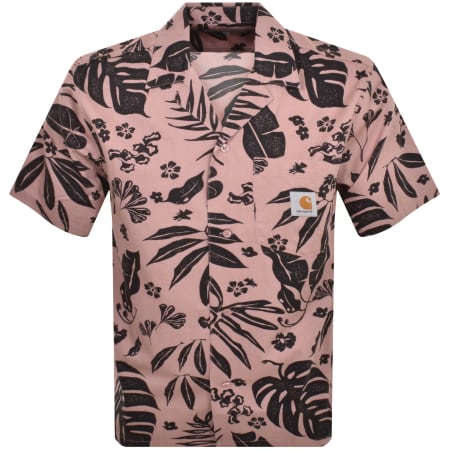 Product Image for Carhartt WIP Woodblock Short Sleeve Shirt Pink