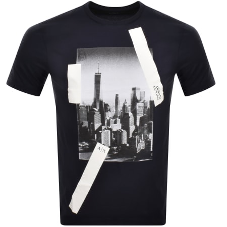 Product Image for Armani Exchange Crew Neck Graphic T Shirt Navy