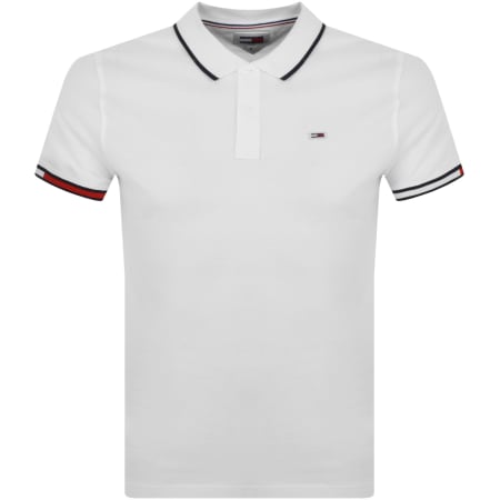 Product Image for Tommy Jeans Red Flag Polo Shirt White