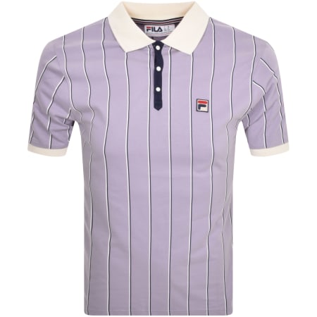 Product Image for Fila Vintage Classic Stripe Polo T Shirt Lilac