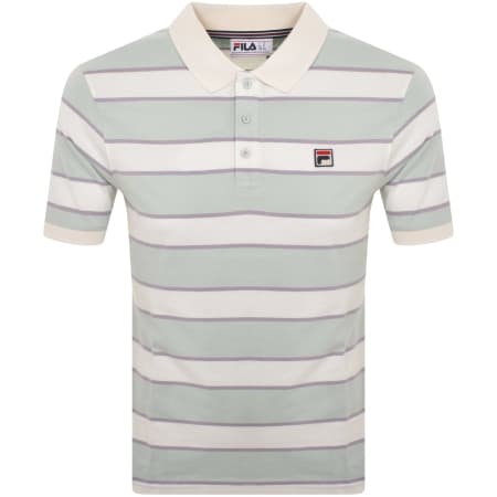 Product Image for Fila Vintage Edmond Stripe Polo T Shirt Off White