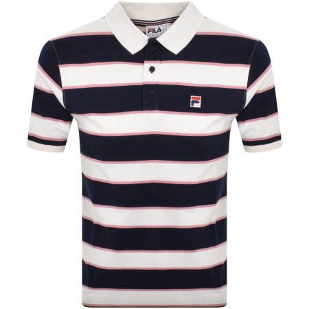 Product Image for Fila Vintage Edmond Stripe Polo T Shirt Navy