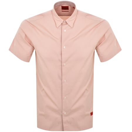 Product Image for HUGO Short Sleeved Ebor Shirt Pink