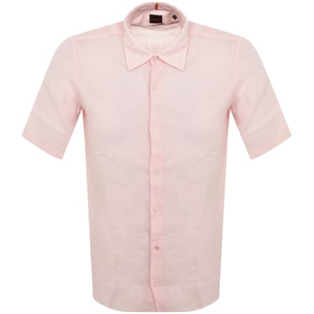Product Image for BOSS Rash 2 Linen Short Sleeved Shirt Pink