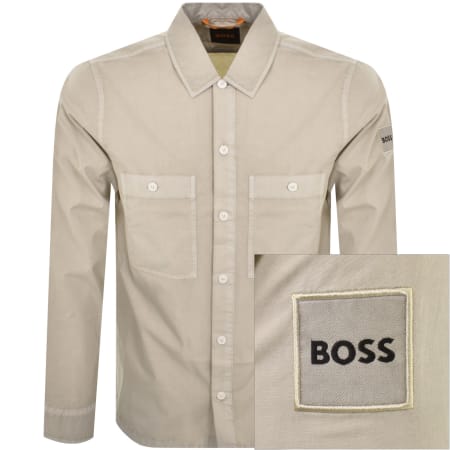 Product Image for BOSS Locky 1 Overshirt Beige