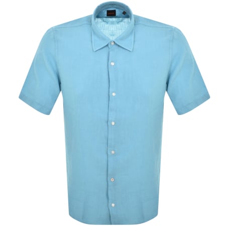 Product Image for BOSS Rash 2 Linen Short Sleeved Shirt Blue