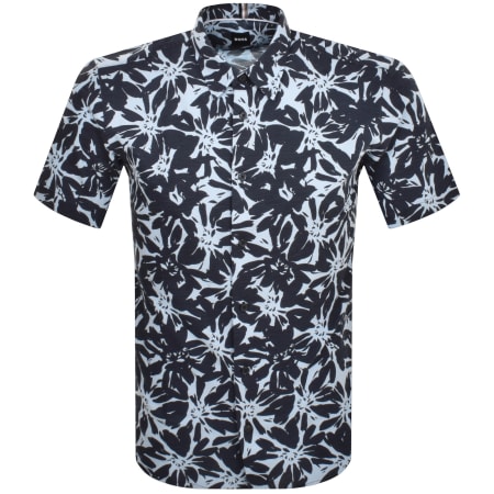 Product Image for BOSS Roan Kent Short Sleeved Shirt Navy
