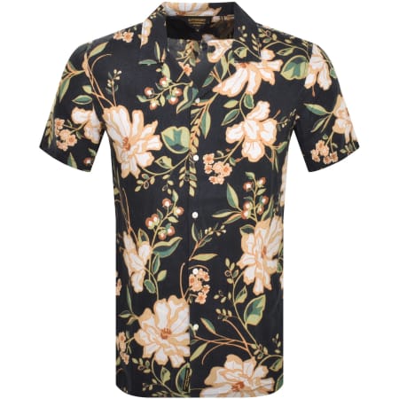 Product Image for Superdry Short Sleeved Print Linen Shirt Navy