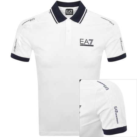 Product Image for EA7 Emporio Armani Tipped Polo T Shirt White