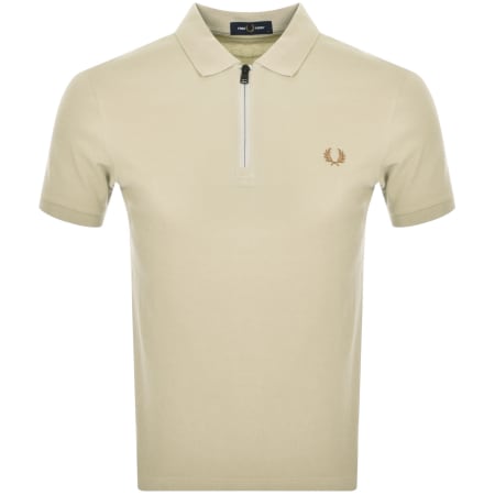 Product Image for Fred Perry Quarter Zip Polo T Shirt Green