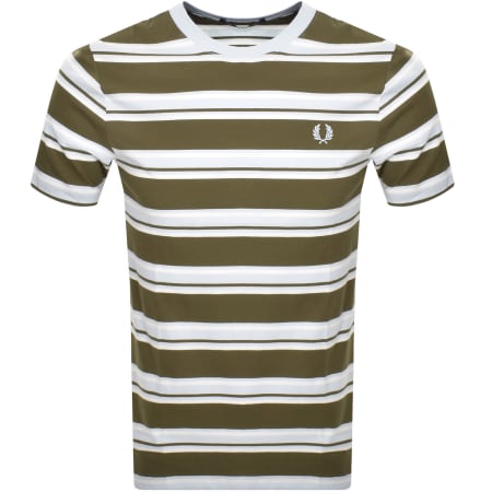 Product Image for Fred Perry Stripe T Shirt Green