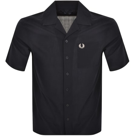 Product Image for Fred Perry Pique Textured Collar Shirt Navy