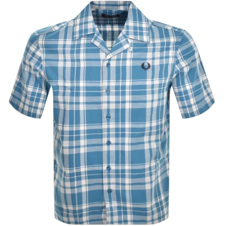 Product Image for Fred Perry Tartan Short Sleeve Shirt Blue
