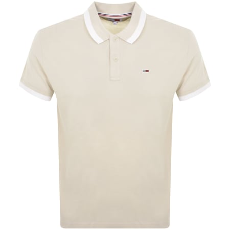 Product Image for Tommy Jeans Solid Tipped Polo Shirt Beige