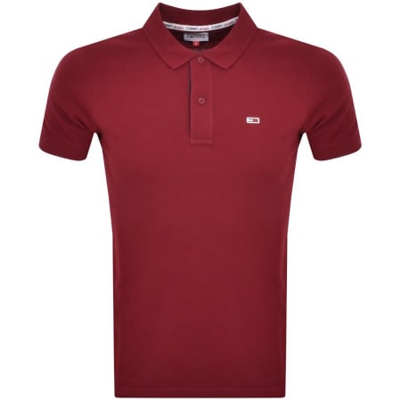 Product Image for Tommy Jeans Slim Fit Placket Polo T Shirt Red