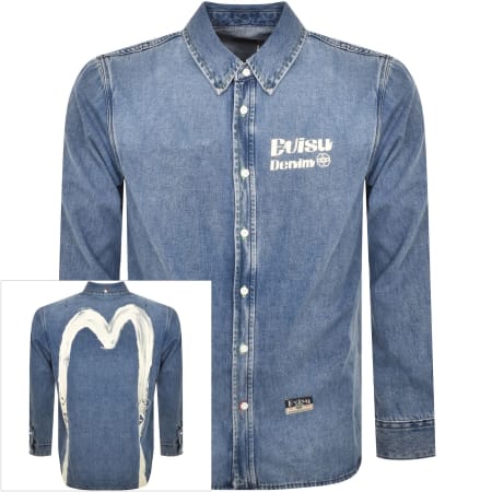 Product Image for Evisu Long Sleeve Denim Shirt Blue